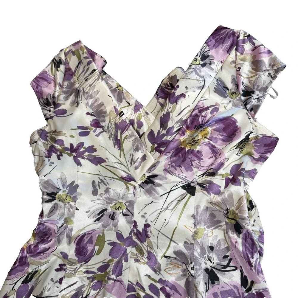 Maggy London Womens 14 Floral Sleeveless Dress - Picture 9 of 9